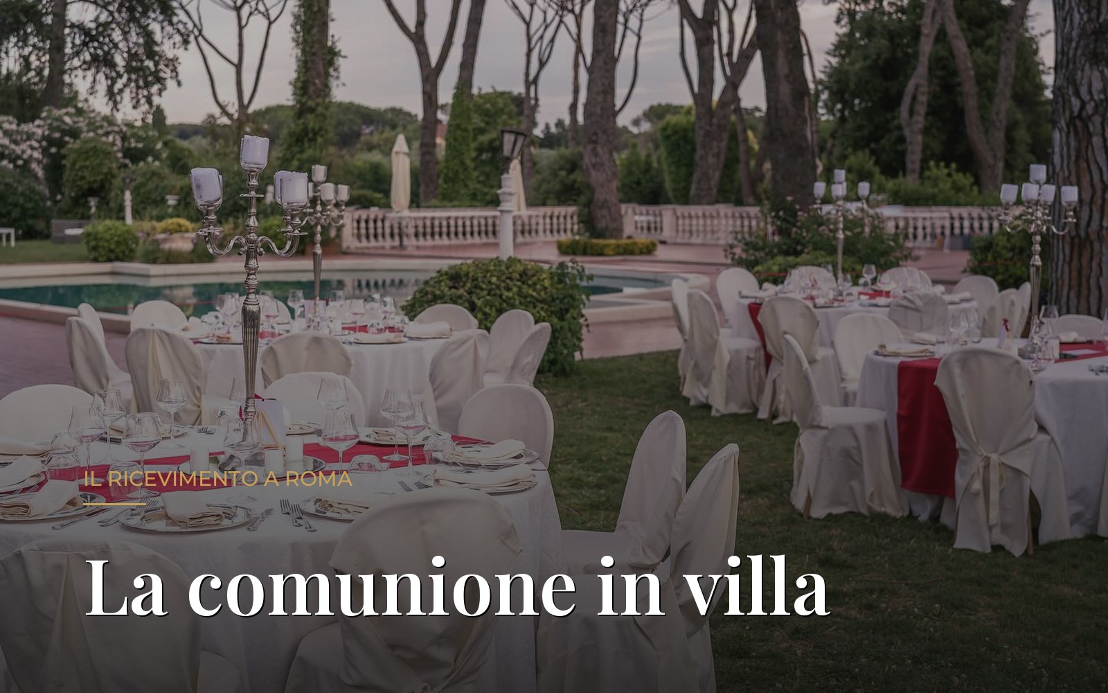 Villa per comunione a Roma: tavola apparecchiata per il pranzo di famiglia in una dimora storica